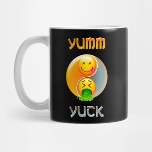 Yumm Yuck Emoji English Words Print Mug